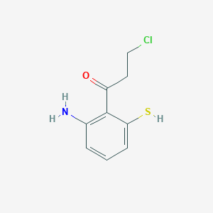 molecular formula C9H10ClNOS B14049984 1-(2-Amino-6-mercaptophenyl)-3-chloropropan-1-one 