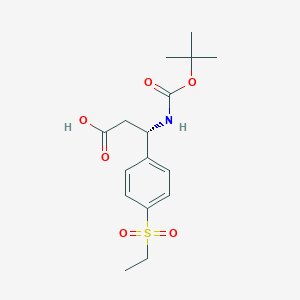 molecular formula C16H23NO6S B14050018 (S)-3-((tert-butoxycarbonyl)amino)-3-(4-(ethylsulfonyl)phenyl)propanoic acid 