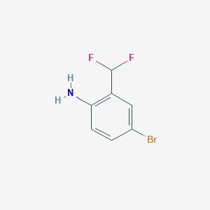 molecular formula C7H6BrF2N B14050064 4-Bromo-2-(difluoromethyl)aniline 