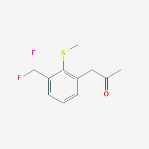 molecular formula C11H12F2OS B14050065 1-(3-(Difluoromethyl)-2-(methylthio)phenyl)propan-2-one 