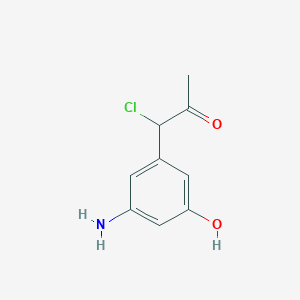 molecular formula C9H10ClNO2 B14050078 1-(3-Amino-5-hydroxyphenyl)-1-chloropropan-2-one 