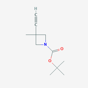 molecular formula C11H17NO2 B1405008 1-Boc-3-乙炔基-3-甲基氮杂环丙烷 CAS No. 1363381-76-3