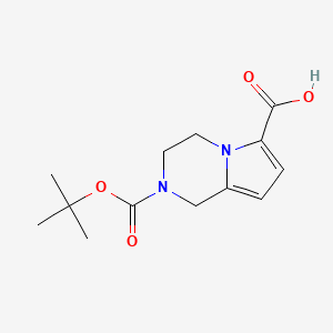 molecular formula C13H18N2O4 B1405011 2-Boc-3,4-二氢-1H-吡咯并[1,2-A]吡嗪-6-羧酸 CAS No. 1363380-86-2