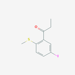 molecular formula C10H11IOS B14050125 1-(5-Iodo-2-(methylthio)phenyl)propan-1-one 