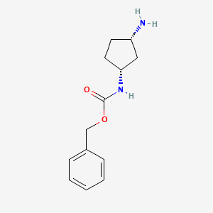 molecular formula C13H18N2O2 B14050128 Benzyl ((1R,3S)-3-aminocyclopentyl)carbamate 