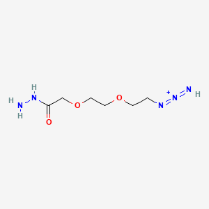 molecular formula C6H14N5O3+ B14050153 N3-PEG2-Hydrzide 