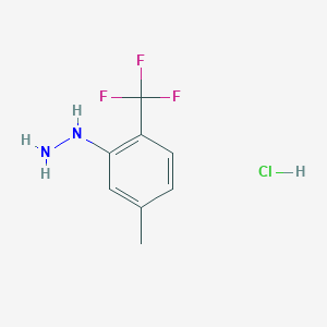 molecular formula C8H10ClF3N2 B14050180 1-(5-Methyl-2-(trifluoromethyl)phenyl)hydrazine hydrochloride 