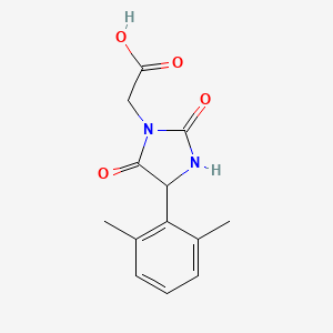 molecular formula C13H14N2O4 B14050198 2-(4-(2,6-Dimethylphenyl)-2,5-dioxoimidazolidin-1-yl)acetic acid 