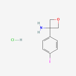 molecular formula C9H11ClINO B1405024 3-(4-Iodophenyl)oxetan-3-amine hydrochloride CAS No. 1416323-33-5