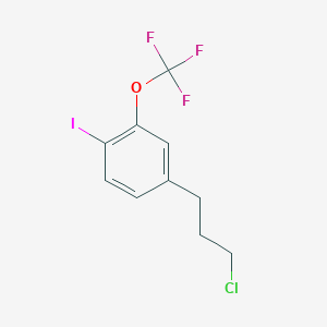 molecular formula C10H9ClF3IO B14050240 1-(3-Chloropropyl)-4-iodo-3-(trifluoromethoxy)benzene 