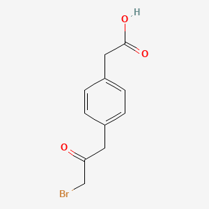 molecular formula C11H11BrO3 B14050258 1-Bromo-3-(4-(carboxymethyl)phenyl)propan-2-one 