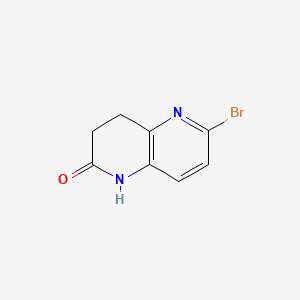 molecular formula C8H7BrN2O B14050273 6-Bromo-3,4-dihydro-1,5-naphthyridin-2(1H)-one 