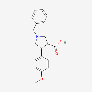 molecular formula C19H21NO3 B14050294 1-Benzyl-4-(4-methoxyphenyl)pyrrolidine-3-carboxylic acid 