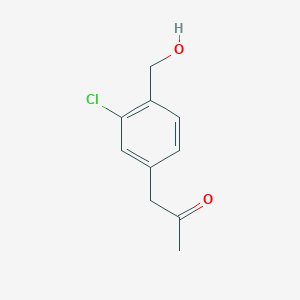 molecular formula C10H11ClO2 B14050302 1-(3-Chloro-4-(hydroxymethyl)phenyl)propan-2-one 