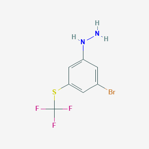 molecular formula C7H6BrF3N2S B14050326 1-(3-Bromo-5-(trifluoromethylthio)phenyl)hydrazine 