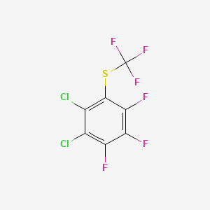 molecular formula C7Cl2F6S B14050337 1,2-Dichloro-3,4,5-trifluoro-6-(trifluoromethylthio)benzene 