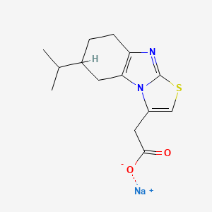 molecular formula C14H17N2NaO2S B1405036 Sodium 2-[11-(propan-2-yl)-5-thia-2,7-diazatricyclo[6.4.0.0,2,6]dodeca-1(8),3,6-trien-3-yl]acetate CAS No. 1803582-72-0