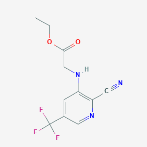 B1405041 Ethyl 2-[[2-cyano-5-(trifluoromethyl)-3-pyridyl]amino]acetate CAS No. 1449117-68-3