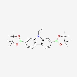 molecular formula C26H35B2NO4 B14050412 9-Ethyl-2,7-bis(4,4,5,5-tetramethyl-1,3,2-dioxaborolan-2-yl)-9H-carbazole 