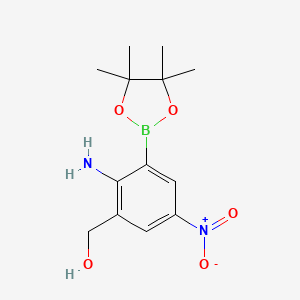 (2-Amino-5-nitro-3-(4,4,5,5-tetramethyl-1,3,2-dioxaborolan-2-YL)phenyl)methanol