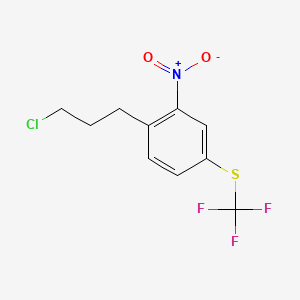 molecular formula C10H9ClF3NO2S B14050478 1-(3-Chloropropyl)-2-nitro-4-(trifluoromethylthio)benzene 