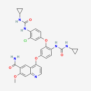 4-(3-(3-Chloro-4-(3-cyclopropylureido)phenoxy)-4-(3-cyclopropylureido)phenoxy)-7-methoxyquinoline-6-carboxamide