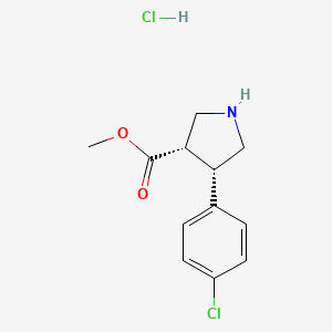 molecular formula C12H15Cl2NO2 B14050514 methyl (3S,4S)-4-(4-chlorophenyl)pyrrolidine-3-carboxylate;hydrochloride 