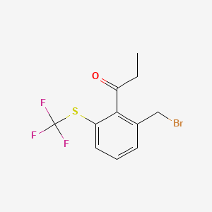 1-(2-(Bromomethyl)-6-(trifluoromethylthio)phenyl)propan-1-one