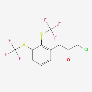 molecular formula C11H7ClF6OS2 B14050532 1-(2,3-Bis(trifluoromethylthio)phenyl)-3-chloropropan-2-one 