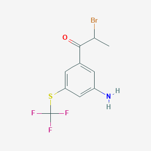 1-(3-Amino-5-(trifluoromethylthio)phenyl)-2-bromopropan-1-one