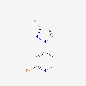 molecular formula C9H8BrN3 B14050624 2-Bromo-4-(3-methyl-1H-pyrazol-1-yl)pyridine 