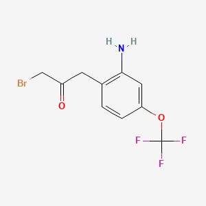 molecular formula C10H9BrF3NO2 B14050639 1-(2-Amino-4-(trifluoromethoxy)phenyl)-3-bromopropan-2-one 