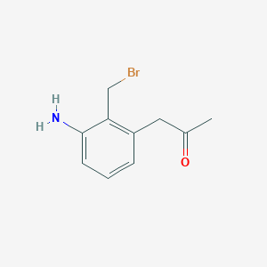 molecular formula C10H12BrNO B14050682 1-(3-Amino-2-(bromomethyl)phenyl)propan-2-one 