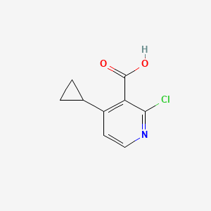 molecular formula C9H8ClNO2 B14050684 2-Chloro-4-cyclopropylnicotinic acid 