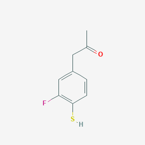 molecular formula C9H9FOS B14050723 1-(3-Fluoro-4-mercaptophenyl)propan-2-one 