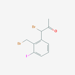 molecular formula C10H9Br2IO B14050738 1-Bromo-1-(2-(bromomethyl)-3-iodophenyl)propan-2-one 