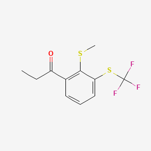 1-(2-(Methylthio)-3-(trifluoromethylthio)phenyl)propan-1-one