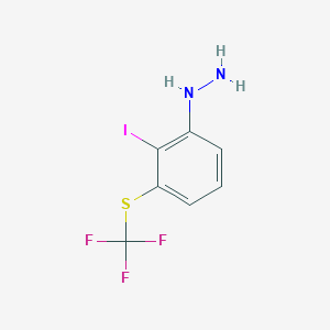 molecular formula C7H6F3IN2S B14050751 1-(2-Iodo-3-(trifluoromethylthio)phenyl)hydrazine 