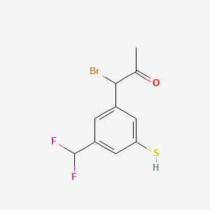 1-Bromo-1-(3-(difluoromethyl)-5-mercaptophenyl)propan-2-one