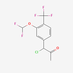 molecular formula C11H8ClF5O2 B14050789 1-Chloro-1-(3-(difluoromethoxy)-4-(trifluoromethyl)phenyl)propan-2-one 