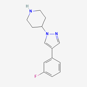 molecular formula C14H16FN3 B1405079 4-[4-(3-氟苯基)-吡唑-1-基]-哌啶 CAS No. 1785194-92-4