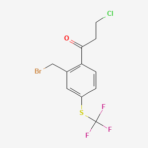 1-(2-(Bromomethyl)-4-(trifluoromethylthio)phenyl)-3-chloropropan-1-one