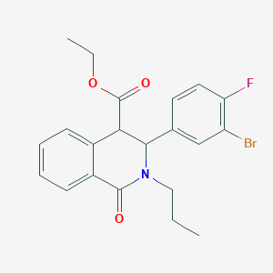 Ethyl 3-(3-bromo-4-fluorophenyl)-1-oxo-2-propyl-3,4-dihydroisoquinoline-4-carboxylate