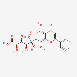 molecular formula C22H20O11 B14050819 2-C-(5-Hydroxy-8-methoxy-4-oxo-2-phenyl-4H-1-benzopyran-7-YL)-D-glucuronic acid 