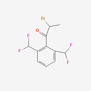 molecular formula C11H9BrF4O B14050828 1-(2,6-Bis(difluoromethyl)phenyl)-2-bromopropan-1-one 