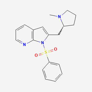 molecular formula C19H21N3O2S B14050831 1-(benzenesulfonyl)-2-[[(2R)-1-methylpyrrolidin-2-yl]methyl]pyrrolo[2,3-b]pyridine 