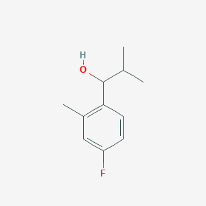 molecular formula C11H15FO B14050834 1-(4-Fluoro-2-methylphenyl)-2-methylpropan-1-ol 