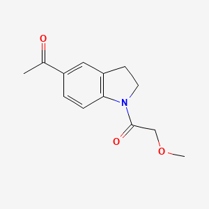 molecular formula C13H15NO3 B1405084 1-(5-乙酰-2,3-二氢吲哚-1-基)-2-甲氧基乙酮 CAS No. 1904468-47-8