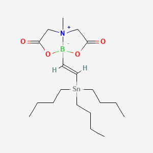 molecular formula C19H36BNO4Sn B14050864 (E)-4-Methyl-2,6-dioxo-8-(2-(tributylstannyl)vinyl)hexahydro-[1,3,2]oxazaborolo[2,3-b][1,3,2]oxazaborol-4-ium-8-uide 