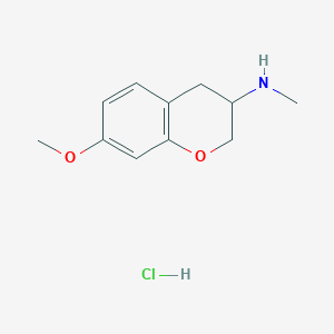 molecular formula C11H16ClNO2 B14050898 (7-Methoxy-chroman-3-yl)-methylamine hydrochloride 